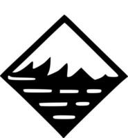 black mountain icon vector