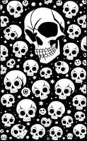 black skulls cartoon vector
