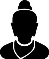 black buddha icon vector