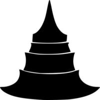 negro templo icono vector