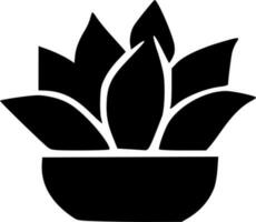 negro planta icono vector