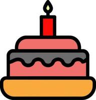 cumpleaños pastel vector aislado icono.