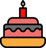 Birthday cake vector isolated icon.