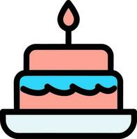 Birthday cake vector isolated icon.