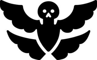 skull with wing icon vector