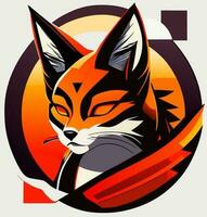 fox cartoon icon vector