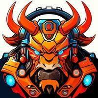 bison robot monster vector