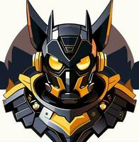 bat robot cartoon vector