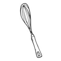 Doodle wire whisk icon in vector. Hand drawn wire whisk icon in vector