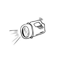 Doodle style electric flashlight or torch in vector format