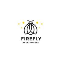 Monoline firefly logo vector icon illustration