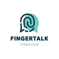 finger talk balloon security logo vector illustration icon