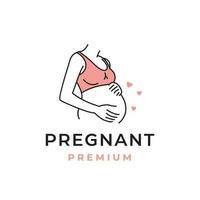 pregnant woman logo vector icon illustration pregnant woman holding belly