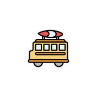 School bus icon. Flat illustration of school bus icon for web design vector