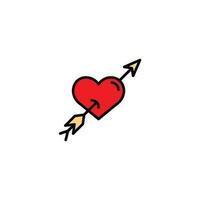 Heart with arrow icon. Love symbol. Simple flat vector illustration.