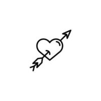 Heart with arrow icon. Love symbol. Simple flat vector illustration.