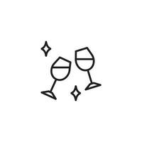 Wine and heart icon in flat style. Vector illustration on white background.