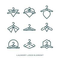 Set of laundry logo design element with simple idea vector
