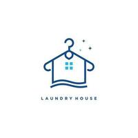 lavandería logo diseño con casa idea vector