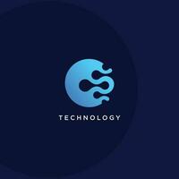 Technology logo design abstract vector