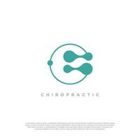 Chiropractic logo design idea for healthy vector