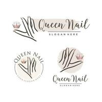 Nails beauty logo vector design for woman