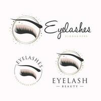 Eyelashes logo collection vector design for beauty