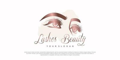 Eyelashes beauty logo vector concept design for fashion