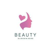 Beauty logo design with fresh and creative abstract idea vector