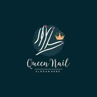 Nail logo design with fresh and unique idea vector