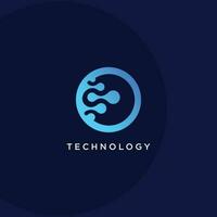 Technology logo design with fresh and creative unique idea vector