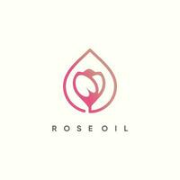 Beauty logo design collection with creative flower and oil concept vector