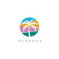 Palm tree with creative idea logo design vector