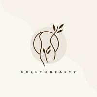 mujer salud logo diseño concepto para belleza vida vector