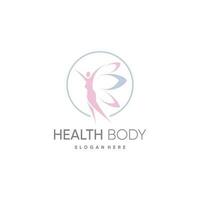 mujer salud logo diseño concepto para belleza vida vector