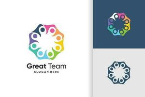 Community logo design for team with modern idea concept vector