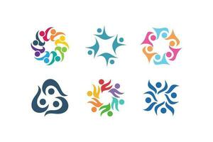 Set of ommunity logo design collection with modern idea concept vector