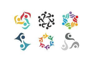 Set of ommunity logo design collection with modern idea concept vector