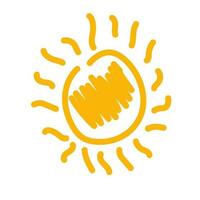 cute sun doodle illustration vector