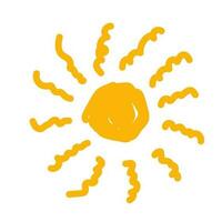 cute sun doodle illustration vector