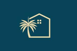 Palm house logo design vector with modern creative style