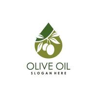 Olive oil logo design vector icon nature beauty and health