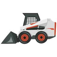 BobCat loader on white background - vector image. Construction equipment concept