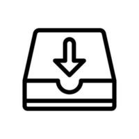 Inbox isolated sign symbol icon suitable for display, website, logo and designer. High quality black style vector icon. Icon design