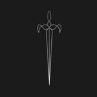 ilustración vector gráfico de símbolo logo espada diseño monoline estilo