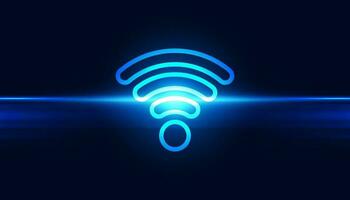 Abstract wifi connection concept connection network people communication On a blue background, futuristic, modern vector