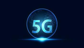 Abstract technology digital futuristic concept world 5g wireless communication technology network connection high speed internet communication on a modern background vector