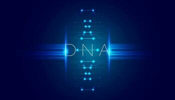 Abstract dna circuit board concept artificial intelligence dna editing helix on blue background futuristic modern high tech vector