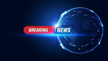 Abstract world breaking news concept background urgent news coverage latest news on a blue background. vector