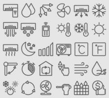 Line icons set for Air conditioner vector